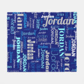 Herhalende Naam Shades of Blue en Silver Modern Fleece Deken (Voorkant (Horizontaal))
