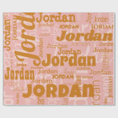 Herhalende Naam Terracotta Blush Moderne Typografi Cadeaupapier (Vlak)