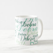 Herhalende Naam Typografie groen patroon Koffiemok (Voorkant rechts)