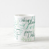 Herhalende Naam Typografie groen patroon Koffiemok (Center)