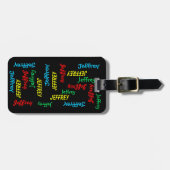 Herhalende Namen Zwarte Achtergrondzak Bagagelabel (Voorkant horizontaal)