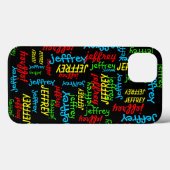 Herhalende Names Black Background, FUN, Case-Mate iPhone Case (Achterkant (horizontaal))