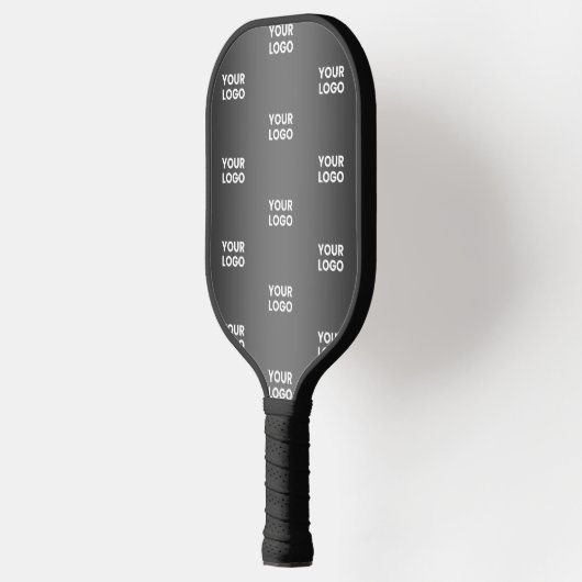 Herhalende zakelijke Logo | Verloop zwart en grijs Pickleball Paddle (Links)