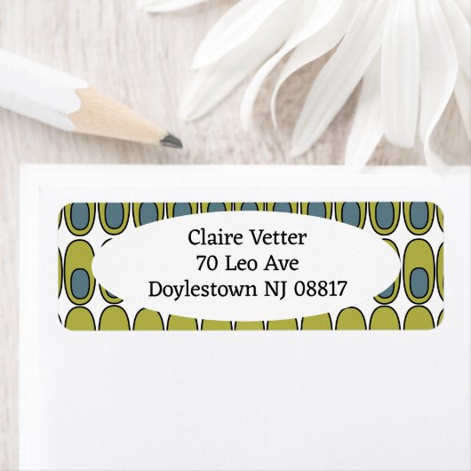 Herhaling van Olijfgroene en grijze ovalen Etiket (Insitu)