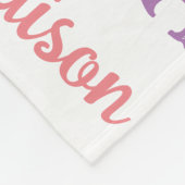 Herhalingsnaam en Initiaal Roze Blauwgroen Paars Fleece Deken (Hoek)