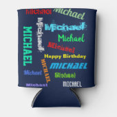 Herhalingsnaam UW aangepaste TEKST Cadeausetzer Ka Blikjeskoeler (Voorkant)