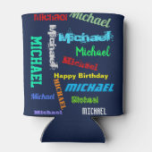 Herhalingsnaam UW aangepaste TEKST Cadeausetzer Ka Blikjeskoeler (Achterkant)