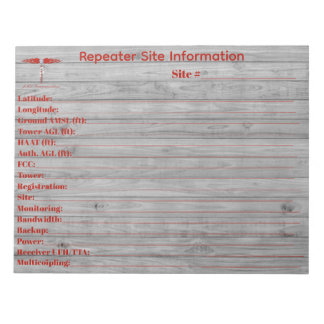 Herhalingsstation Site Informatie Notitieblok
