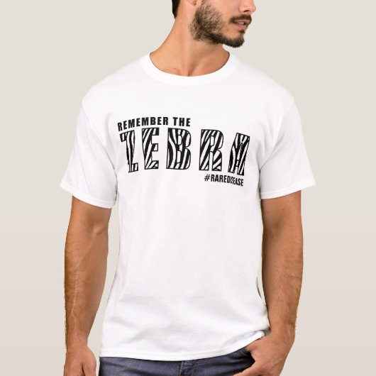 HERINNER DE ZEBRA-/ZELDZAME ZIEKTE (OPTIONEEL AANG T-SHIRT (Voorkant)