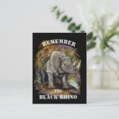 Herinner je Black Rhino Briefkaart (Staand voorkant)