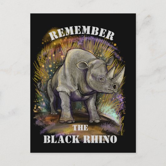 Herinner je Black Rhino Briefkaart (Voorkant)