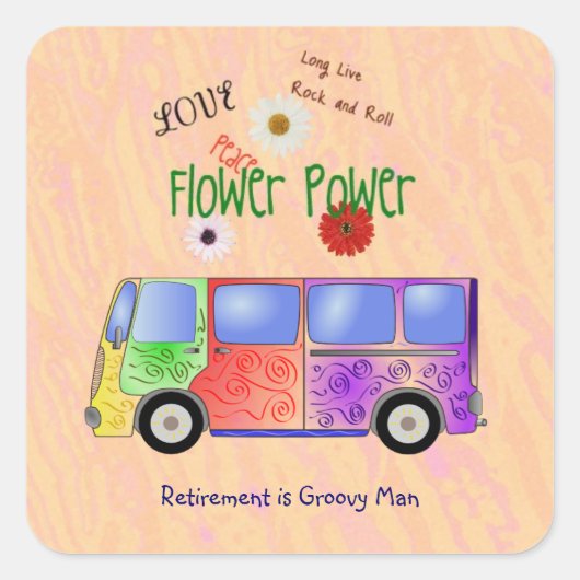 Herinner je de '60s Rock en Roll, Groovy, Vierkante Sticker (Voorkant)