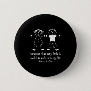 Herinner je Happy Life Marcus Aurelius Stoic Quote Ronde Button 5,7 Cm