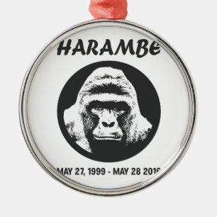 Herinner je Harambe Metalen Ornament