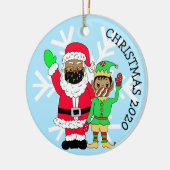 Herinner je Kerstmis 2020 Etnische Kerstman in het Keramisch Ornament (Links)