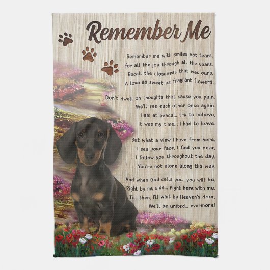 Herinner me Dachshund Theedoek (Verticaal)