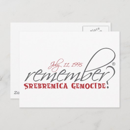 herinner me de genocide in srebrenica briefkaart (Voorkant / Achterkant)