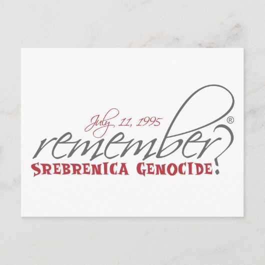 herinner me de genocide in srebrenica briefkaart (Voorkant)
