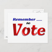 Herinner me te stemmen briefkaart (Voorkant / Achterkant)
