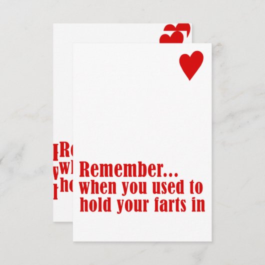 herinner me toen u vroeger uw farts binnen hield bedankkaart (Voorkant / Achterkant)