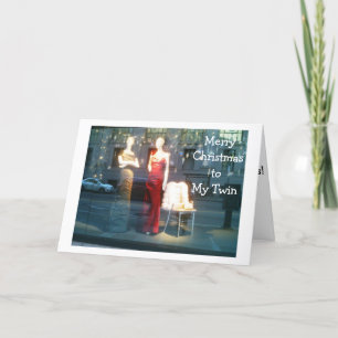 HERINNER MIJN TWIN BIJ CHRISTMAS/ALLE FUN DIE WE H FEESTDAGEN KAART