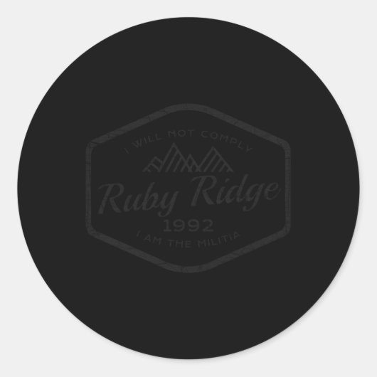 Herinner Ruby Ridge 1992 Ik zal niet voldoen Ronde Sticker (Voorkant)