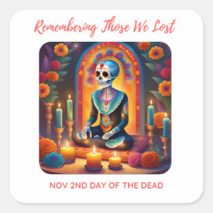 Herinneren aan de mensen die we verloren vierkante sticker