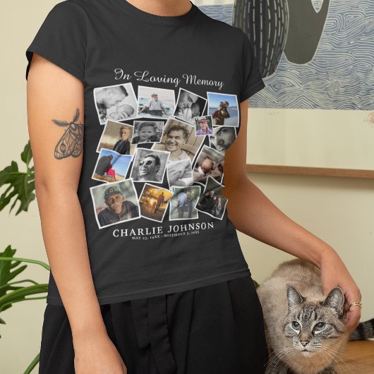 Herinnering 17 Foto Collage Funeral Memorial T-shirt