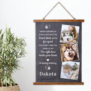 Herinnering 3 Foto Pet Loss Gift Dog Memorial Hangend Wandkleed