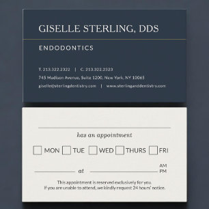 Herinnering aan afspraak in endodontische praktijk afsprakenkaartje