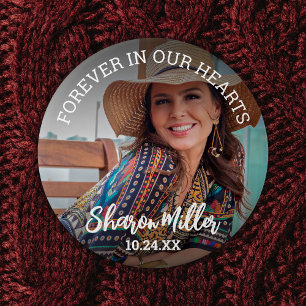 Herinnering aan Foto Button 'Forever in ons hart'