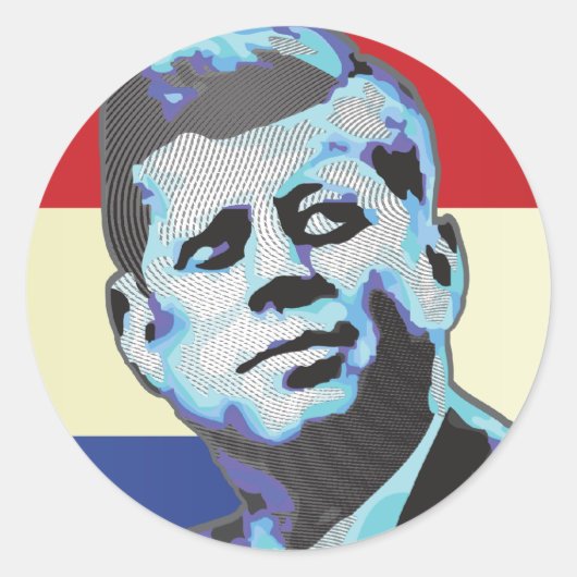 Herinnering aan John F Kennedy Ronde Sticker (Voorkant)