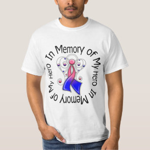 Herinnering aan mijn Hero Male Breast Cancer Angel T-shirt