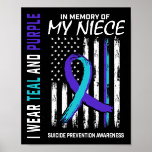 Herinnering aan mijn nicht: preventie van zelfmoor poster