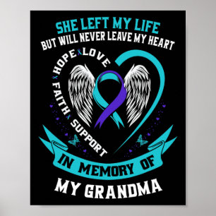 Herinnering aan mijn oma Suicide Awareness Memoria Poster