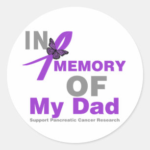 Herinnering aan mijn vader Pancreatic Cancer Ronde Sticker