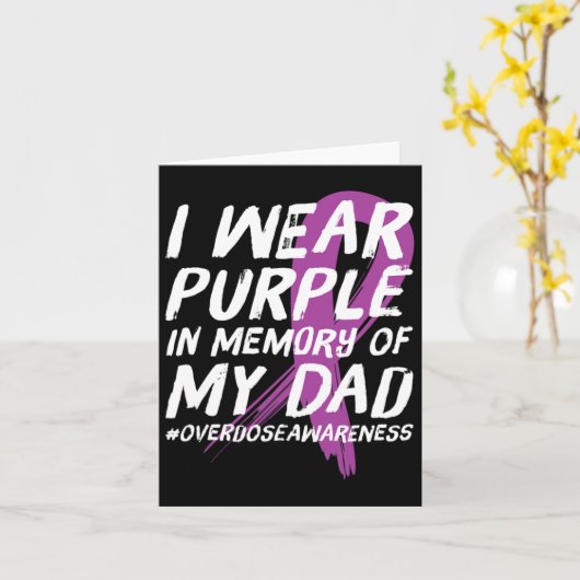 Herinnering Aan Papa Draag Paars Overdosis Bewustz Kaart (Gele Bloem)