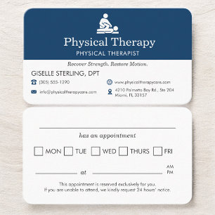 Herinnering aan planning Fysiotherapie Visitekaartje