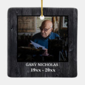 Herinnering aan uw gepersonaliseerde foto van het  keramisch ornament (Achterkant)