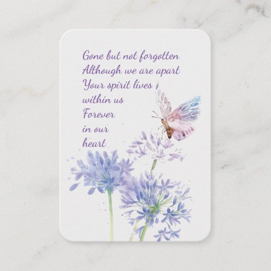 Herinnering Aangepaste Memorial Memory Kaart Butte Visitekaartje (Voorkant)