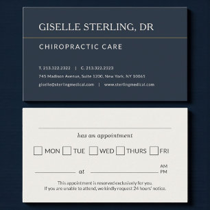 Herinnering afspraak chiropractor dokter visitekaartje