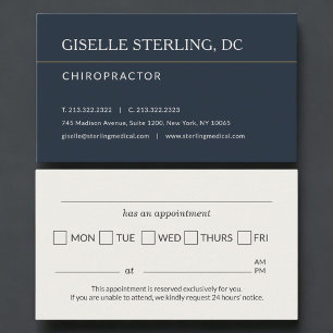 Herinnering afspraak chiropractor praktijk afsprakenkaartje