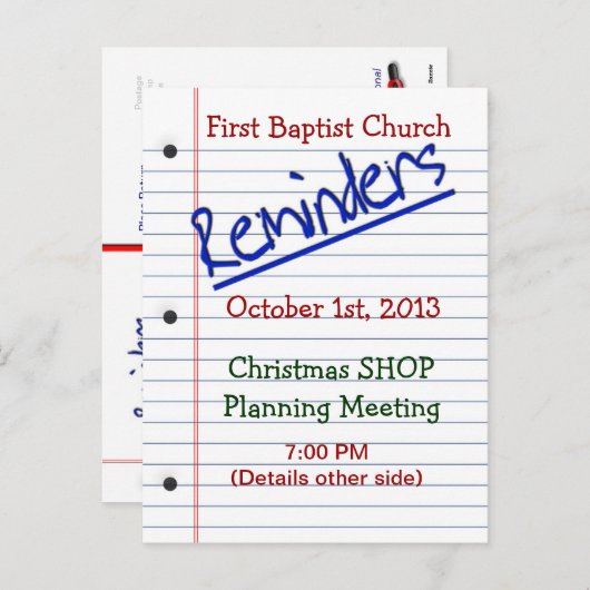 HERINNERING BRIEFKAART - NOTEPAPER - MULTIFUNCTION (Voorkant / Achterkant)