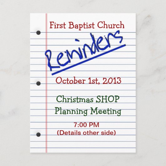 HERINNERING BRIEFKAART - NOTEPAPER - MULTIFUNCTION (Voorkant)