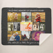 Herinnering citeert donkergrijs in het liefhebben sherpa deken (Voorkant (horizontaal))