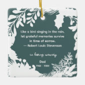 Herinnering Dankbare Herinneringen Citaat Groen Fo Keramisch Ornament (Voorkant)