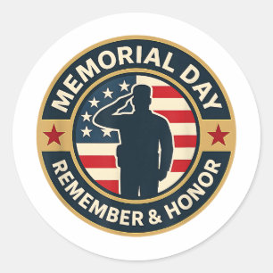 Herinnering en eer Patriottische Veteranen Memoria Ronde Sticker