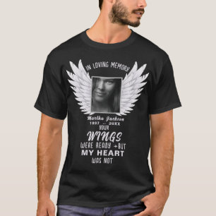 Herinnering Foto & Angel Wings Memorial T-shirt