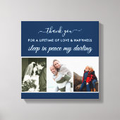 Herinnering: Foto Strip Blue Sleep op Peace Square Canvas Afdruk (Voorkant)