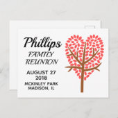 Herinnering gezinshereniging hartslag briefkaart (Voorkant / Achterkant)